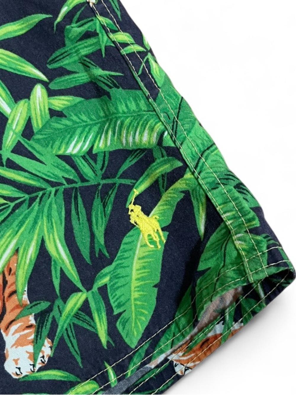 Men's Ralph Lauren Green Tiger Print Swim Trunks - Picture 3 of 6